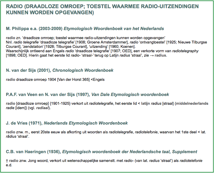Radio etymologisch woordenboek ivm Top 2000